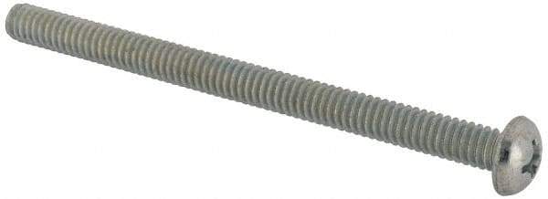 Value Collection - 1/4-20 UNC, 3-1/2" Length Under Head Phillips Drive Machine Screw - Round Head, Grade J82 Steel, Zinc-Plated Finish, Without Washer - Apex Tool & Supply