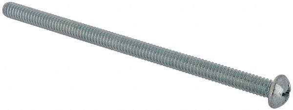 Value Collection - 1/4-20 UNC, 4-1/2" Length Under Head Phillips Drive Machine Screw - Round Head, Grade J82 Steel, Zinc-Plated Finish, Without Washer - Apex Tool & Supply