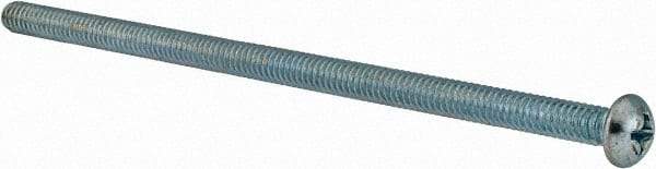 Value Collection - 1/4-20 UNC, 5-1/2" Length Under Head Phillips Drive Machine Screw - Round Head, Grade J82 Steel, Zinc-Plated Finish, Without Washer - Apex Tool & Supply
