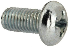 Value Collection - 1/4-28 UNF, 1/2" Length Under Head Phillips Drive Machine Screw - Round Head, Grade J82 Steel, Zinc-Plated Finish, Without Washer - Apex Tool & Supply