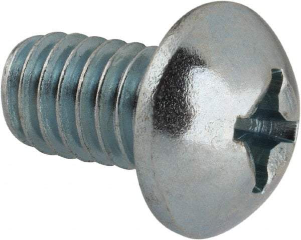 Value Collection - 5/16-18 UNC, 1/2" Length Under Head Phillips Drive Machine Screw - Round Head, Grade J82 Steel, Zinc-Plated Finish, Without Washer - Apex Tool & Supply