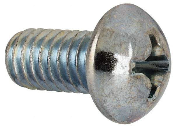 Value Collection - 5/16-18 UNC, 5/8" Length Under Head Phillips Drive Machine Screw - Round Head, Grade J82 Steel, Zinc-Plated Finish, Without Washer - Apex Tool & Supply