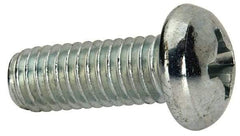 Value Collection - 3/8-16 UNC, 1" Length Under Head Phillips Drive Machine Screw - Round Head, Grade J82 Steel, Zinc-Plated Finish, Without Washer - Apex Tool & Supply