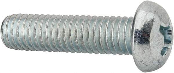 Value Collection - 3/8-16 UNC, 1-1/2" Length Under Head Phillips Drive Machine Screw - Round Head, Grade J82 Steel, Zinc-Plated Finish, Without Washer - Apex Tool & Supply