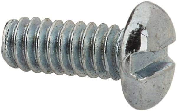 Value Collection - #3-48 UNC, 1/4" Length Under Head Slotted Drive Machine Screw - Pan Head, Grade J82 Steel, Zinc-Plated Finish, Without Washer - Apex Tool & Supply
