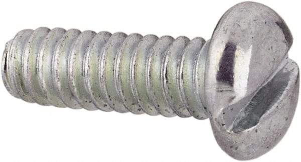 Value Collection - #3-48 UNC, 5/16" Length Under Head Slotted Drive Machine Screw - Pan Head, Grade J82 Steel, Zinc-Plated Finish, Without Washer - Apex Tool & Supply