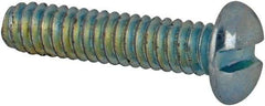 Value Collection - #3-48 UNC, 7/16" Length Under Head Slotted Drive Machine Screw - Pan Head, Grade J82 Steel, Zinc-Plated Finish, Without Washer - Apex Tool & Supply