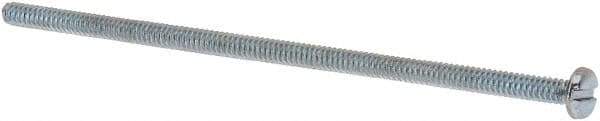Value Collection - #6-32 UNC, 3-1/2" Length Under Head Slotted Drive Machine Screw - Pan Head, Grade J82 Steel, Zinc-Plated Finish, Without Washer - Apex Tool & Supply