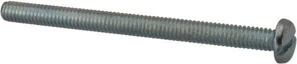 Value Collection - #8-32 UNC, 2-1/4" Length Under Head Slotted Drive Machine Screw - Pan Head, Grade J82 Steel, Zinc-Plated Finish, Without Washer - Apex Tool & Supply