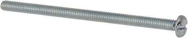 Value Collection - #8-32 UNC, 3" Length Under Head Slotted Drive Machine Screw - Pan Head, Grade J82 Steel, Zinc-Plated Finish, Without Washer - Apex Tool & Supply