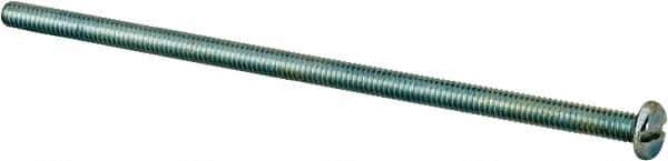 Value Collection - #8-32 UNC, 4" Length Under Head Slotted Drive Machine Screw - Pan Head, Grade J82 Steel, Zinc-Plated Finish, Without Washer - Apex Tool & Supply
