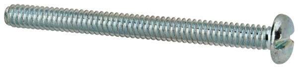 Value Collection - #10-24 UNC, 2-1/4" Length Under Head Slotted Drive Machine Screw - Pan Head, Grade J82 Steel, Zinc-Plated Finish, Without Washer - Apex Tool & Supply