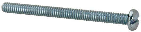Value Collection - #10-24 UNC, 2-1/2" Length Under Head Slotted Drive Machine Screw - Pan Head, Grade J82 Steel, Zinc-Plated Finish, Without Washer - Apex Tool & Supply