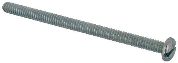 Value Collection - #10-24 UNC, 3" Length Under Head Slotted Drive Machine Screw - Pan Head, Grade J82 Steel, Zinc-Plated Finish, Without Washer - Apex Tool & Supply