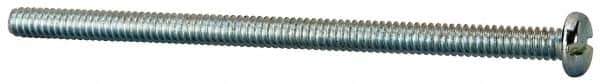 Value Collection - #10-24 UNC, 3-1/2" Length Under Head Slotted Drive Machine Screw - Pan Head, Grade J82 Steel, Zinc-Plated Finish, Without Washer - Apex Tool & Supply