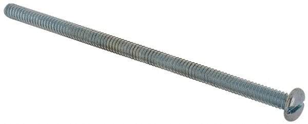 Value Collection - #10-24 UNC, 4" Length Under Head Slotted Drive Machine Screw - Pan Head, Grade J82 Steel, Zinc-Plated Finish, Without Washer - Apex Tool & Supply