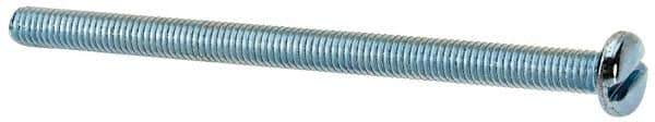 Value Collection - #10-32 UNF, 3" Length Under Head Slotted Drive Machine Screw - Pan Head, Grade J82 Steel, Zinc-Plated Finish, Without Washer - Apex Tool & Supply