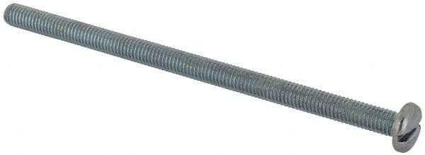 Value Collection - #10-32 UNF, 3-1/2" Length Under Head Slotted Drive Machine Screw - Pan Head, Grade J82 Steel, Zinc-Plated Finish, Without Washer - Apex Tool & Supply
