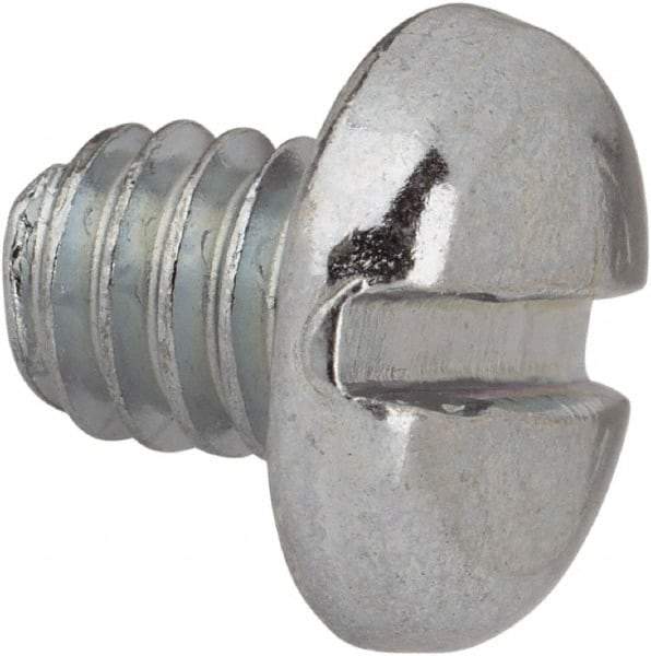 Value Collection - #12-24 UNC, 1/4" Length Under Head Slotted Drive Machine Screw - Pan Head, Grade J82 Steel, Zinc-Plated Finish, Without Washer - Apex Tool & Supply