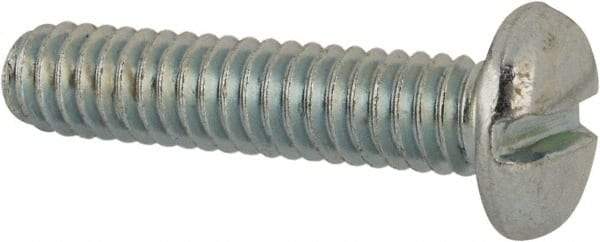 Value Collection - #12-24 UNC, 1" Length Under Head Slotted Drive Machine Screw - Pan Head, Grade J82 Steel, Zinc-Plated Finish, Without Washer - Apex Tool & Supply