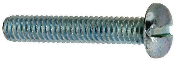 Value Collection - #12-24 UNC, 1-1/4" Length Under Head Slotted Drive Machine Screw - Pan Head, Grade J82 Steel, Zinc-Plated Finish, Without Washer - Apex Tool & Supply