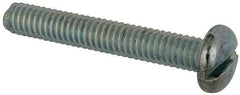 Value Collection - #12-24 UNC, 1-1/2" Length Under Head Slotted Drive Machine Screw - Pan Head, Grade J82 Steel, Zinc-Plated Finish, Without Washer - Apex Tool & Supply