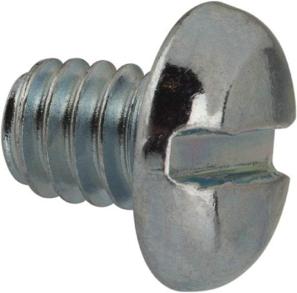 Value Collection - 1/4-20 UNC, 5/16" Length Under Head Slotted Drive Machine Screw - Pan Head, Grade J82 Steel, Zinc-Plated Finish, Without Washer - Apex Tool & Supply