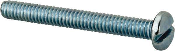 Value Collection - 1/4-20 UNC, 2-1/4" Length Under Head Slotted Drive Machine Screw - Pan Head, Grade J82 Steel, Zinc-Plated Finish, Without Washer - Apex Tool & Supply
