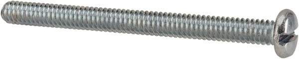 Value Collection - 1/4-20 UNC, 3" Length Under Head Slotted Drive Machine Screw - Pan Head, Grade J82 Steel, Zinc-Plated Finish, Without Washer - Apex Tool & Supply