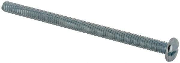 Value Collection - 1/4-20 UNC, 4" Length Under Head Slotted Drive Machine Screw - Pan Head, Grade J82 Steel, Zinc-Plated Finish, Without Washer - Apex Tool & Supply
