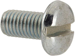 Value Collection - 1/4-28 UNF, 1/2" Length Under Head Slotted Drive Machine Screw - Pan Head, Grade J82 Steel, Zinc-Plated Finish, Without Washer - Apex Tool & Supply