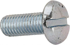 Value Collection - 1/4-28 UNF, 5/8" Length Under Head Slotted Drive Machine Screw - Pan Head, Grade J82 Steel, Zinc-Plated Finish, Without Washer - Apex Tool & Supply