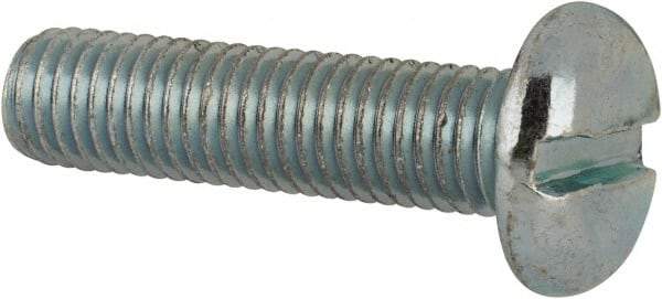 Value Collection - 1/4-28 UNF, 1" Length Under Head Slotted Drive Machine Screw - Pan Head, Grade J82 Steel, Zinc-Plated Finish, Without Washer - Apex Tool & Supply
