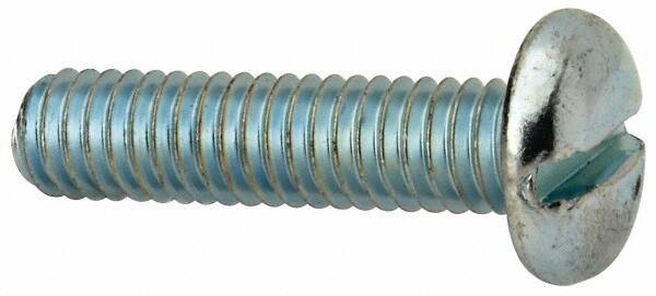 Value Collection - 5/16-18 UNC, 1-1/4" Length Under Head Slotted Drive Machine Screw - Pan Head, Grade J82 Steel, Zinc-Plated Finish, Without Washer - Apex Tool & Supply