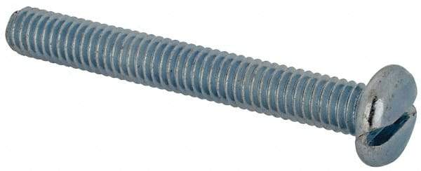 Value Collection - 5/16-18 UNC, 2-1/2" Length Under Head Slotted Drive Machine Screw - Pan Head, Grade J82 Steel, Zinc-Plated Finish, Without Washer - Apex Tool & Supply