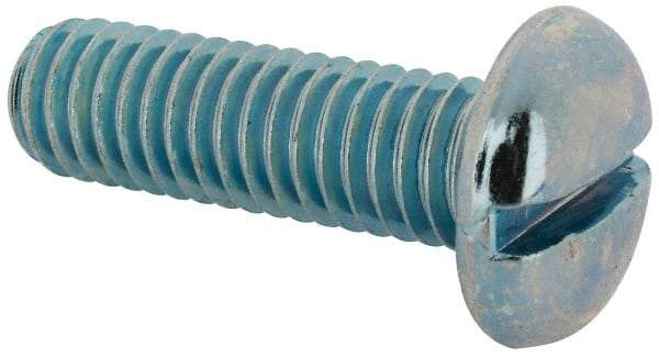 Value Collection - 3/8-16 UNC, 1-1/4" Length Under Head Slotted Drive Machine Screw - Pan Head, Grade J82 Steel, Zinc-Plated Finish, Without Washer - Apex Tool & Supply