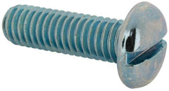 Value Collection - 3/8-16 UNC, 1-1/4" Length Under Head Slotted Drive Machine Screw - Pan Head, Grade J82 Steel, Zinc-Plated Finish, Without Washer - Apex Tool & Supply