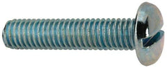 Value Collection - 3/8-16 UNC, 1-3/4" Length Under Head Slotted Drive Machine Screw - Pan Head, Grade J82 Steel, Zinc-Plated Finish, Without Washer - Apex Tool & Supply