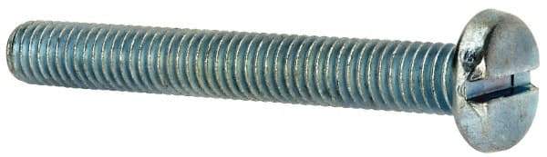 Value Collection - 3/8-16 UNC, 3" Length Under Head Slotted Drive Machine Screw - Pan Head, Grade J82 Steel, Zinc-Plated Finish, Without Washer - Apex Tool & Supply