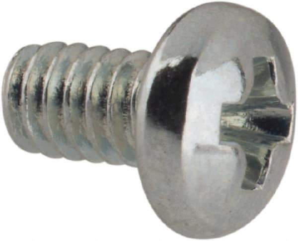 Value Collection - #3-48 UNC, 3/16" Length Under Head Phillips Drive Machine Screw - Pan Head, Grade J82 Steel, Zinc-Plated Finish, Without Washer - Apex Tool & Supply