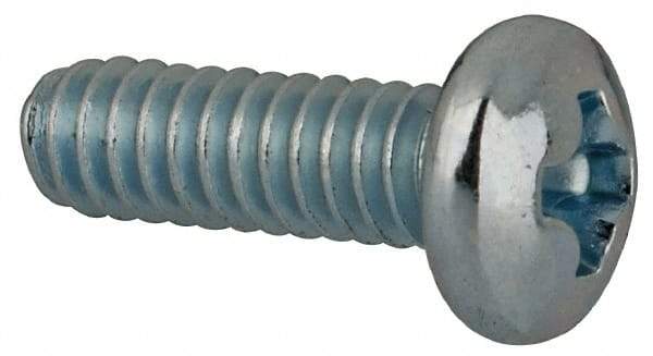 Value Collection - #3-48 UNC, 5/16" Length Under Head Phillips Drive Machine Screw - Pan Head, Grade J82 Steel, Zinc-Plated Finish, Without Washer - Apex Tool & Supply