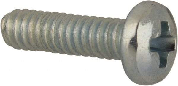 Value Collection - #3-48 UNC, 3/8" Length Under Head Phillips Drive Machine Screw - Pan Head, Grade J82 Steel, Zinc-Plated Finish, Without Washer - Apex Tool & Supply