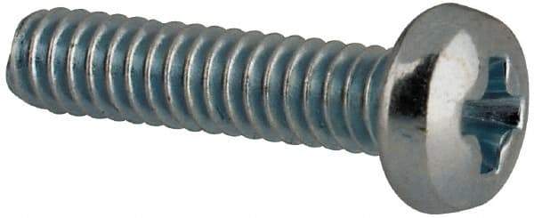 Value Collection - #3-48 UNC, 7/16" Length Under Head Phillips Drive Machine Screw - Pan Head, Grade J82 Steel, Zinc-Plated Finish, Without Washer - Apex Tool & Supply