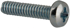 Value Collection - #3-48 UNC, 7/16" Length Under Head Phillips Drive Machine Screw - Pan Head, Grade J82 Steel, Zinc-Plated Finish, Without Washer - Apex Tool & Supply