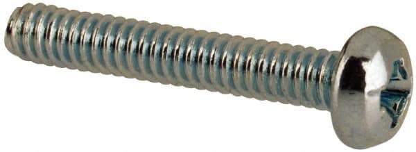 Value Collection - #3-48 UNC, 5/8" Length Under Head Phillips Drive Machine Screw - Pan Head, Grade J82 Steel, Zinc-Plated Finish, Without Washer - Apex Tool & Supply