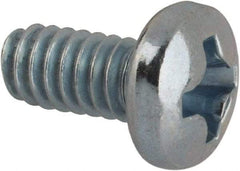 Value Collection - #5-40 UNC, 1/4" Length Under Head Phillips Drive Machine Screw - Pan Head, Grade J82 Steel, Zinc-Plated Finish, Without Washer - Apex Tool & Supply