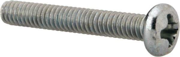 Value Collection - #5-40 UNC, 7/8" Length Under Head Phillips Drive Machine Screw - Pan Head, Grade J82 Steel, Zinc-Plated Finish, Without Washer - Apex Tool & Supply
