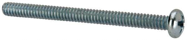 Value Collection - #6-32 UNC, 1-3/4" Length Under Head Phillips Drive Machine Screw - Pan Head, Grade J82 Steel, Zinc-Plated Finish, Without Washer - Apex Tool & Supply