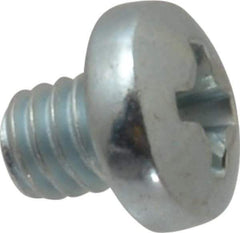 Value Collection - #8-32 UNC, 3/16" Length Under Head Phillips Drive Machine Screw - Pan Head, Grade J82 Steel, Zinc-Plated Finish, Without Washer - Apex Tool & Supply