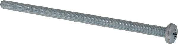 Value Collection - #10-32 UNF, 4" Length Under Head Phillips Drive Machine Screw - Pan Head, Grade J82 Steel, Zinc-Plated Finish, Without Washer - Apex Tool & Supply
